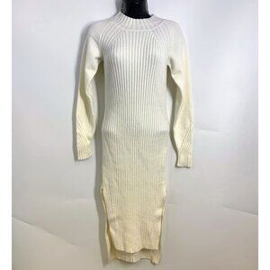 Lulu's Cream Long Sleeve Ribbed Dress